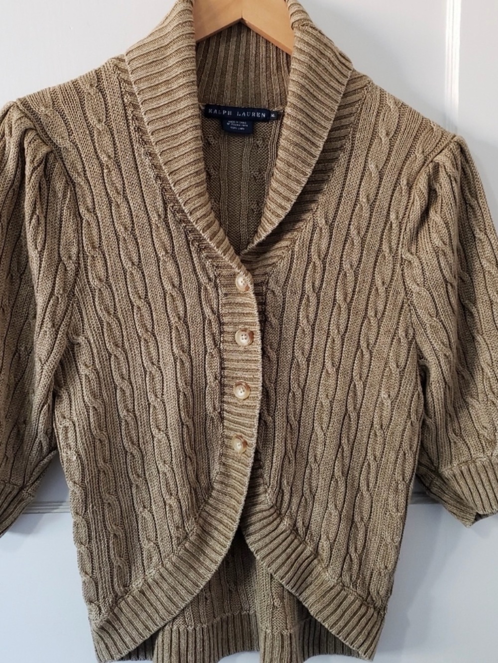 Ralph Lauren - XL Women's Cable Knit Cardigan - Beige - FITS LIKE A SMALL